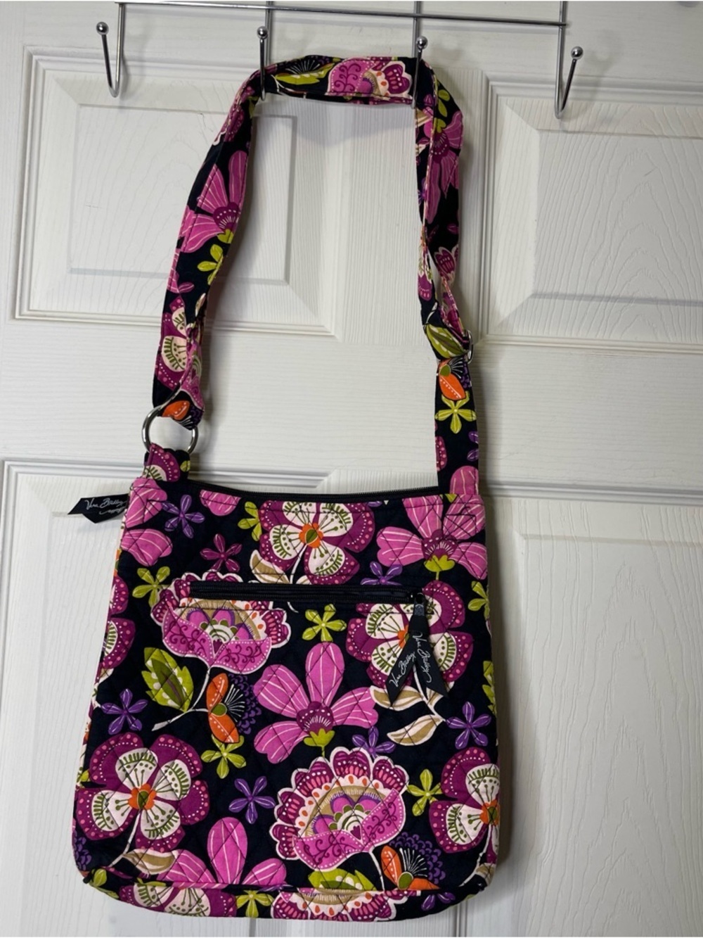 Vera Bradley Black With Mulitcolor Paisley Print Crossbody